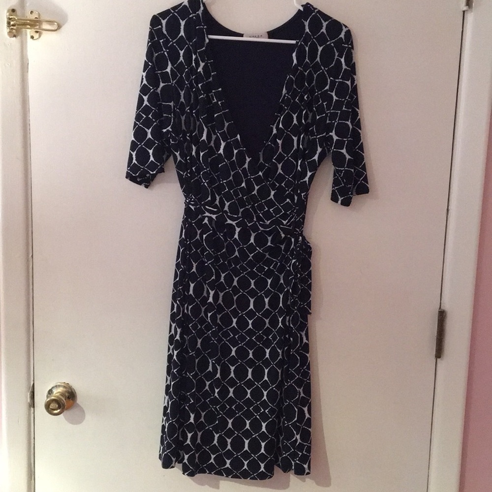 Gilli Wrap Navy Blue Wrap Dress, XXL